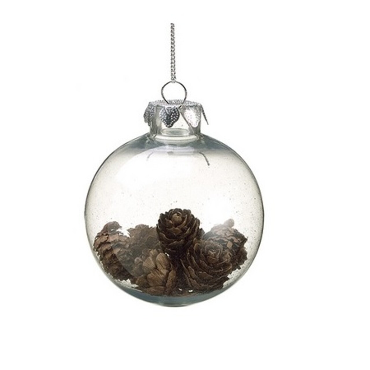 Allstate Country Cabin Clear Plastic Mini Pine Cone Filled Christmas Ball Ornament 3.5" (88 mm)